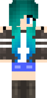 Girl Blue hiar and cute outfit