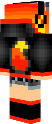 Preview of texture: fire wolf girl minecraft skins