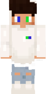 WHITE hoodie with blue eyes and blue jeans