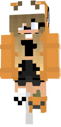 Preview of texture: quenn wolf girl hallowen ouitfit very cute blonde hair and herobrine eyes wolf ears pumpkin =D