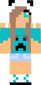 Cute Creeper Panda Brunette girl