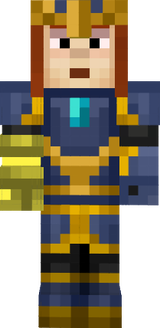 Petrra with armor and golden gaunlet
