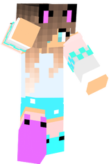 cute pink blue wolf