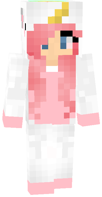 Preview of texture: unicorn girl minecraft skin