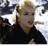 Norma jean mortenson on set bus stop 1955 winter