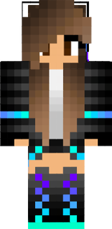 Ender Girl Dragon Brown Haired Tomboy Aqua Cyan