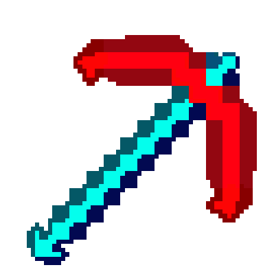Preview of texture: Pico de rubi y diamante/Pickaxe of Ruby and diamond 64x64