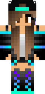 Ender Girl Dragon Aqua Cyan Tomboy Skater Brown Hair