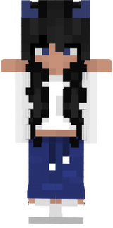 Blue White (black hair)