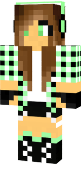 Blouse girl green white