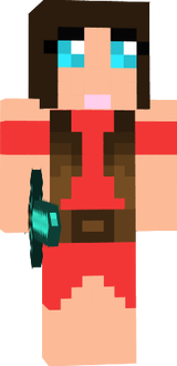 brunette with a red dress