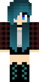 Tomboy Girl Emo Goth Cyan / Aqua Haired Casual