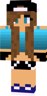 brown hair girl cyan skater tomboy