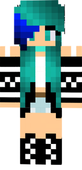 wolf girl cyan with blue hair