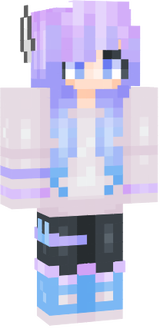 wolf girl purple blue hair winter