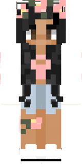 Mexican Girl Casual Flowers Crown Black Haired Dark Skinned