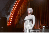 Marylin Monroe during a filming scene i wanna be loved by you 1958