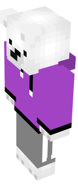 Bear with purple sweater
