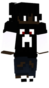 african guy with creeper tshirt and ripped jeans