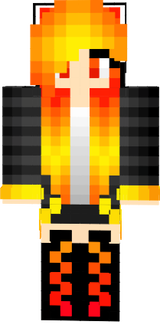 Ender Girl Dragon Orange Hair Fire 