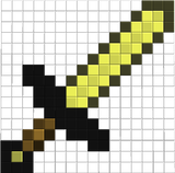 Black holding place Golden sword 