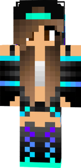 Ender Girl Dragon Tomboy Aqua Brown Hair Skater