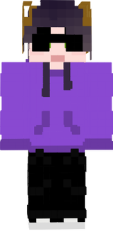 sueter morado con lentes y cuernos