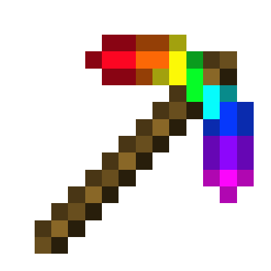 Preview of texture: rainbow steve pickaxe