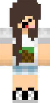 Skin feminina com um bloco na camisa