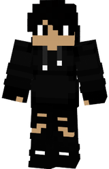 boy with full black hoodie and pants