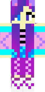 galaxy and moon cat girl