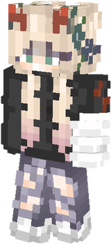 Anime cute demon girl with flower crown