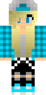 cyan blonde hair girl tomboy skater