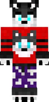 Nerd _Wolf com ropinha vermelha e roxa