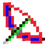 red and blue and green bow