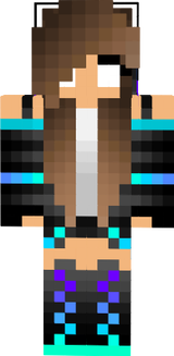 Ender Girl Dragon Cyan Aqua Brown Haired Herobrine Tomboy