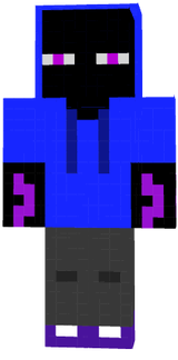 Ender man with optional blue hooded hoodie