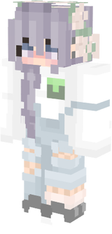 cute pastel minecraft girl anime overals blue lazy anime