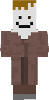 A villager wearing a bacon hair mask