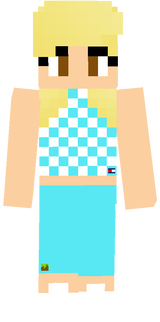 Blue and White checkered girl