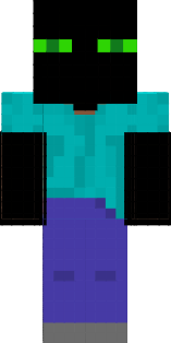 Green glowing eyes human enderman