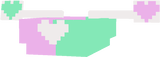 pink and green boat