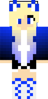 Sporty Wolf Royal Blue dyed hair with ears