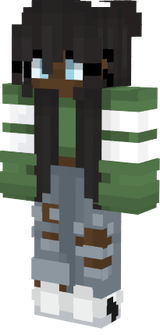 Green Hoodie Girl (Darker Skin)