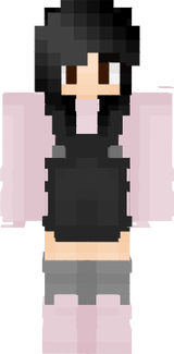 traje morado con jardinera y pelo negro