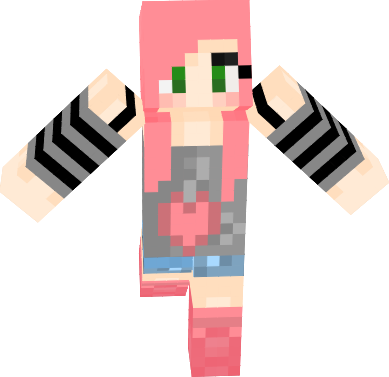 Preview of texture: Cute Girl Pink Hair Green Eyes Skin