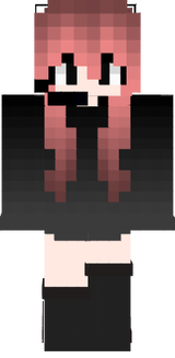 Pink hair black T-Shirt