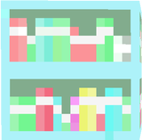 pastel book shelf