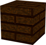Old dark oak plank block for mushroom people