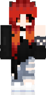 red hair black eye